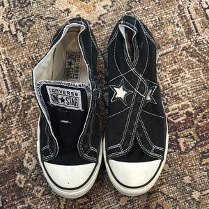 Converse One Star Black Slip-On Sneakers